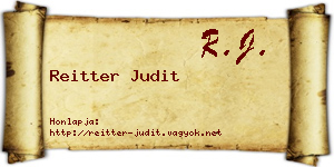 Reitter Judit névjegykártya